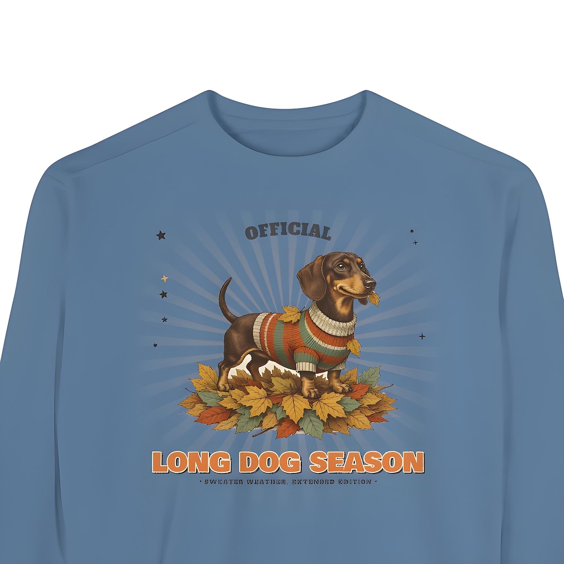 Dachshund Long Dog Season Sweatshirt — Comfort Colors crewneck sweatshirt by WedgeAtelier