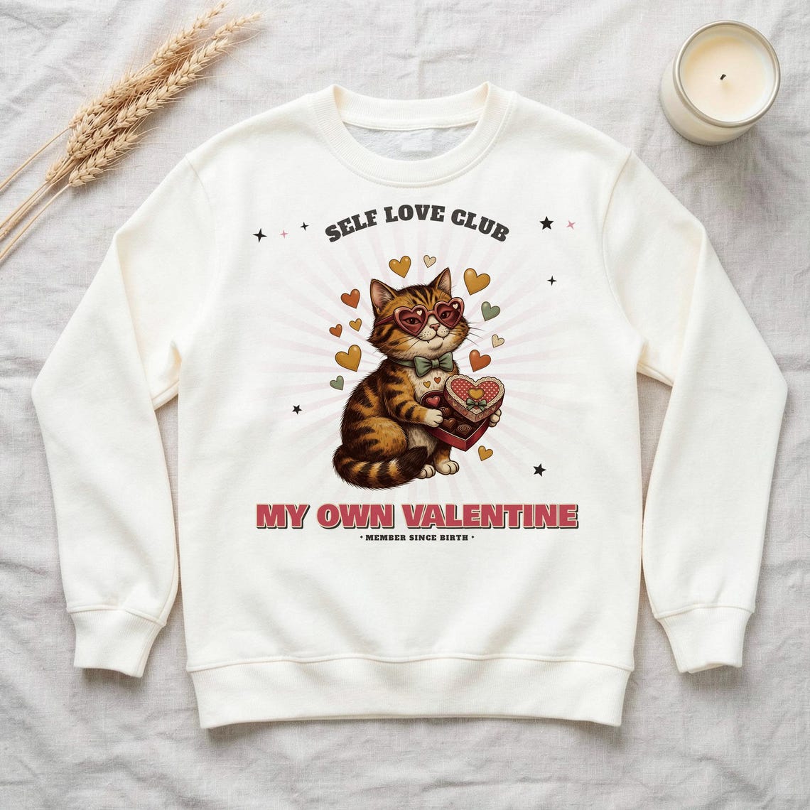 Self Love Club Cat Sweatshirt by WedgeAtelier