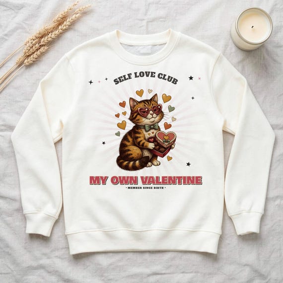 Self Love Club Cat Sweatshirt by WedgeAtelier