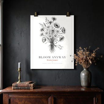 Vintage Botanical Wildflower Bouquet Print photo 4
