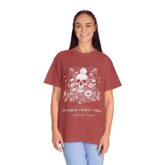 Skull and Poppies Halloween Tee by WedgeAtelier