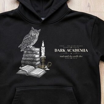 Dark Academia Owl Hoodie photo 3