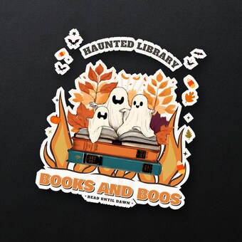Books and Boos Halloween Sticker photo 4