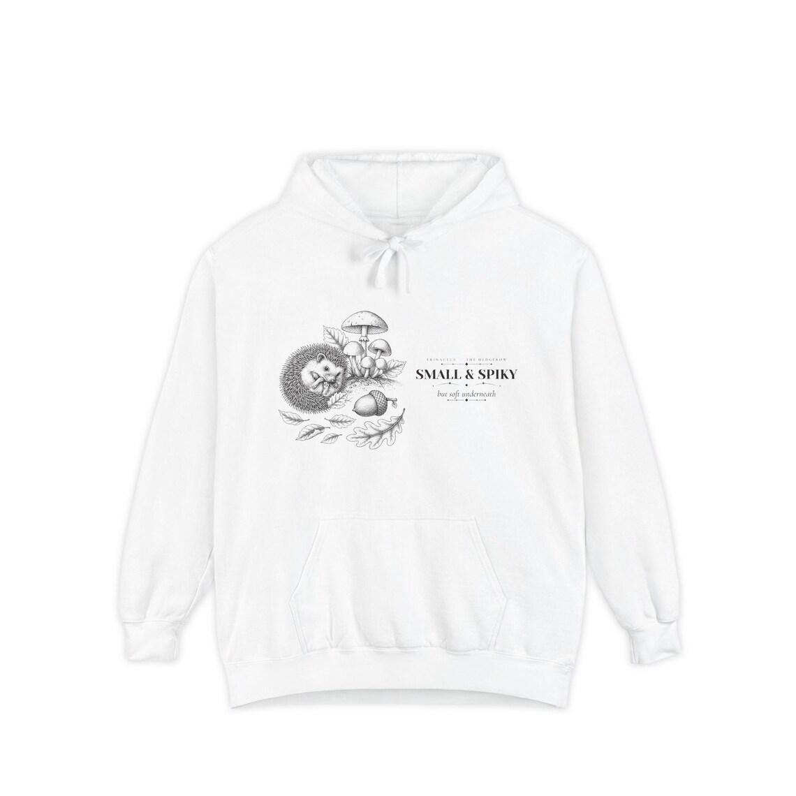 Cottagecore Hedgehog Mushroom Hoodie by WedgeAtelier