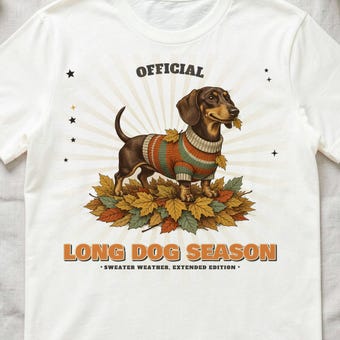 Long Dog Season Dachshund Tee photo 3