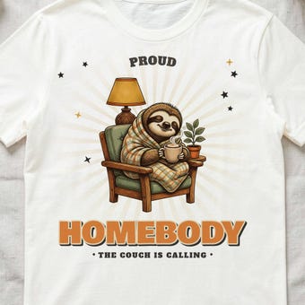 Sloth Homebody Retro Tee photo 3