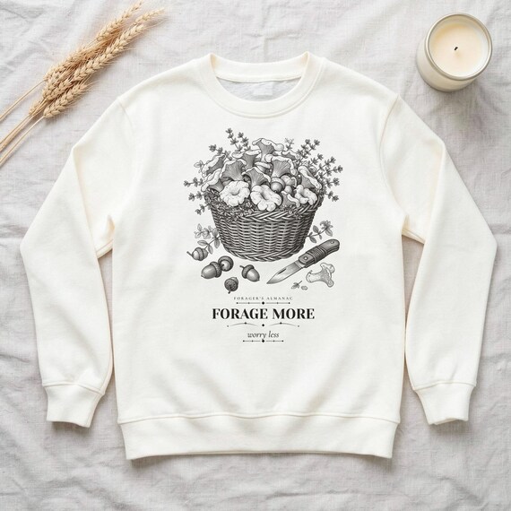 Cottagecore Chanterelle Mushroom Sweatshirt by WedgeAtelier