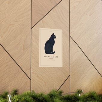 Black Cat and Moon Print photo 5