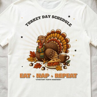 Eat Nap Repeat Thanksgiving Shirt photo 3