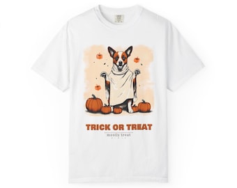Ghost Dog Shirt, Funny Halloween Comfort Colors Tee, Dog Mom Costume T-Shirt, Cute Retro Fall Gift