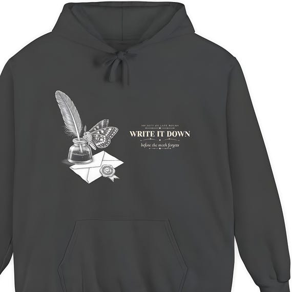 Dark Academia Writer Hoodie — Comfort Colors hoodie by WedgeAtelier
