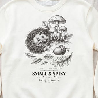 Cottagecore Hedgehog Sweatshirt photo 3