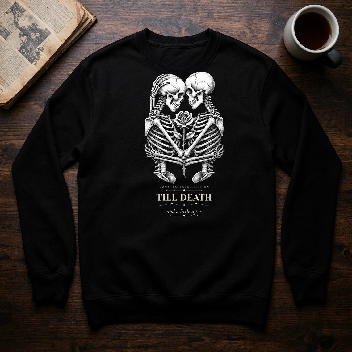 Gothic Skeleton Couple Sweatshirt by WedgeAtelier