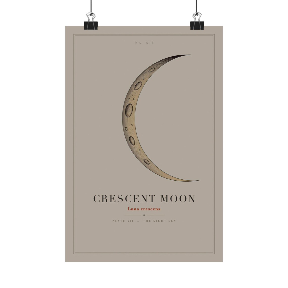 Gold Crescent Moon Poster by WedgeAtelier
