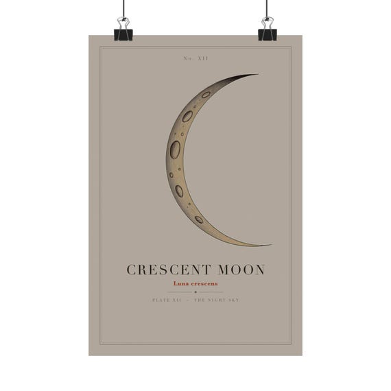 Gold Crescent Moon Poster by WedgeAtelier