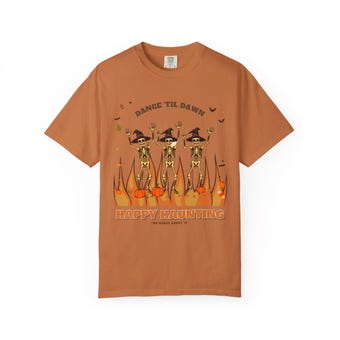 Dancing Skeletons Comfort Colors Halloween Shirt photo 4