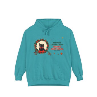 Merry and Feral Black Cat Wreath Hoodie photo 4