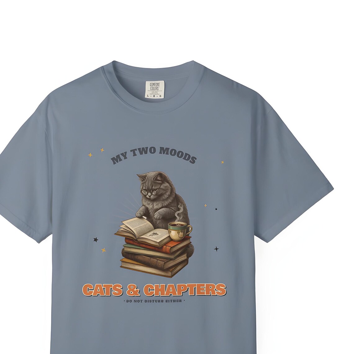 Cats and Chapters Shirt — Comfort Colors tee by WedgeAtelier