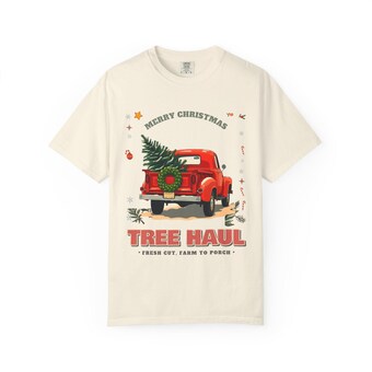 Vintage Red Truck Christmas Tee photo 3