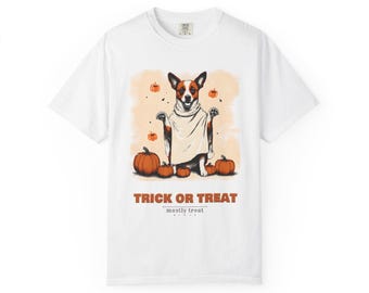 Ghost Dog Shirt, Funny Halloween Comfort Colors Tee, Dog Mom Costume T-Shirt, Cute Retro Fall Gift