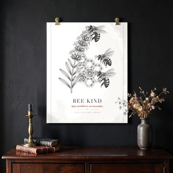 Botanical Honeybee Lavender Print photo 2