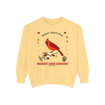 Cardinal on Snowy Pine Christmas Sweatshirt photo 3