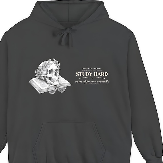 Dark Academia Skull Hoodie — Comfort Colors hoodie by WedgeAtelier