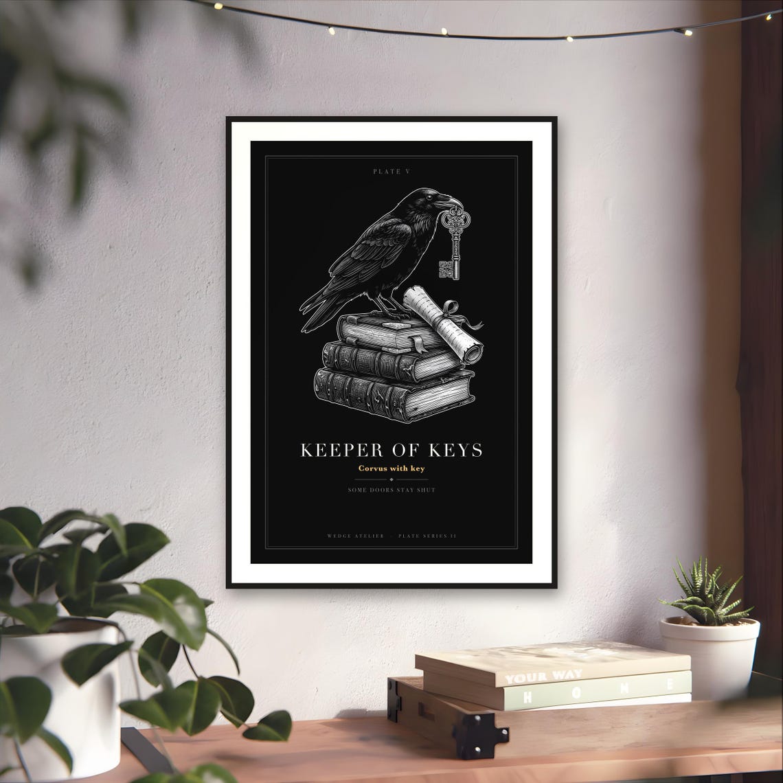 Dark Academia Raven Print — art print by WedgeAtelier