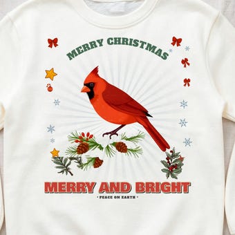 Retro Cardinal Christmas Sweatshirt photo 3