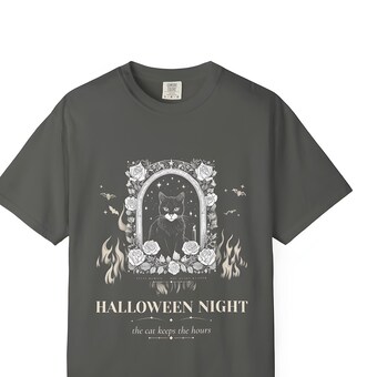 Gothic Cat Halloween Night Tee photo 2