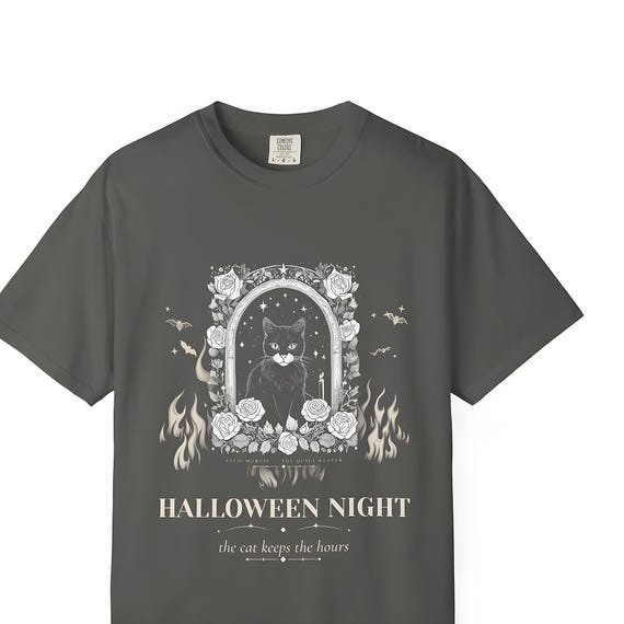 Gothic Cat Engraving Tee — Comfort Colors tee by WedgeAtelier