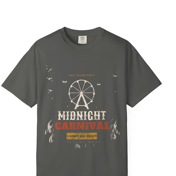Midnight Carnival T-Shirt — Comfort Colors tee by WedgeAtelier