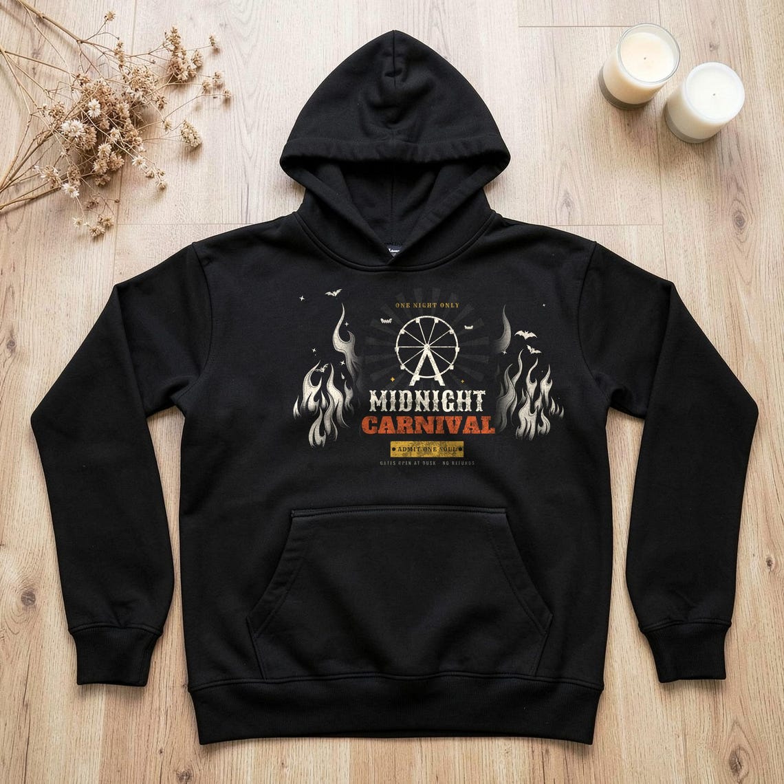 Midnight Carnival Halloween Hoodie by WedgeAtelier
