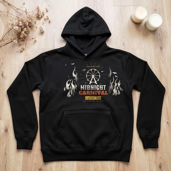Midnight Carnival Halloween Hoodie by WedgeAtelier