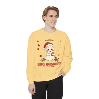 Boo Humbug Ghost Santa Hat Sweatshirt photo 4