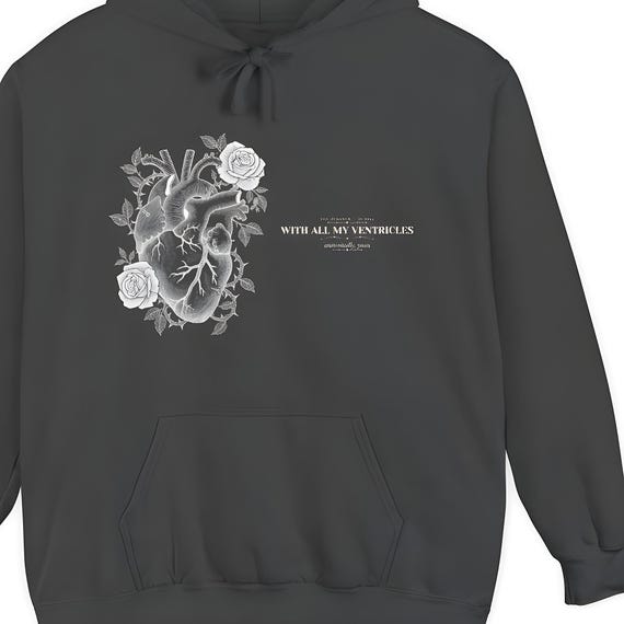 Anatomical Heart Comfort Colors Hoodie — Comfort Colors hoodie by WedgeAtelier