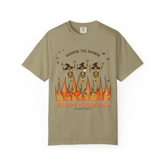 Dancing Skeletons Comfort Colors Halloween Shirt photo 5
