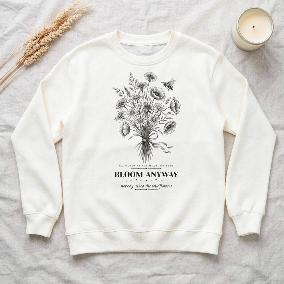 Cottagecore Wildflower Bouquet Sweatshirt by WedgeAtelier