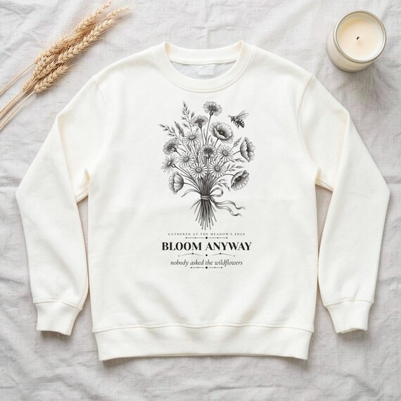 Cottagecore Wildflower Bouquet Sweatshirt by WedgeAtelier