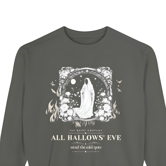 Gothic Ghost Sweatshirt — Comfort Colors crewneck sweatshirt by WedgeAtelier