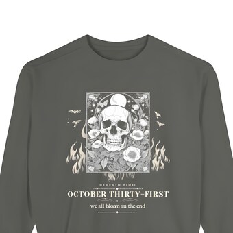 Gothic Skull Poppies Sweatshirt photo 2
