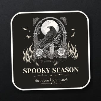 Gothic Raven Moon Sticker photo 4