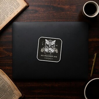 Gothic Moth Sticker photo 2