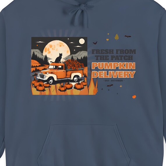 Comfort Colors Pumpkin Delivery Hoodie — Comfort Colors hoodie by WedgeAtelier