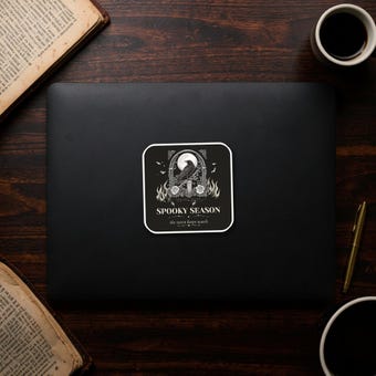 Gothic Raven Moon Sticker photo 2