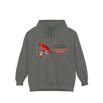 Cardinal on Snowy Pine Christmas Hoodie photo 3