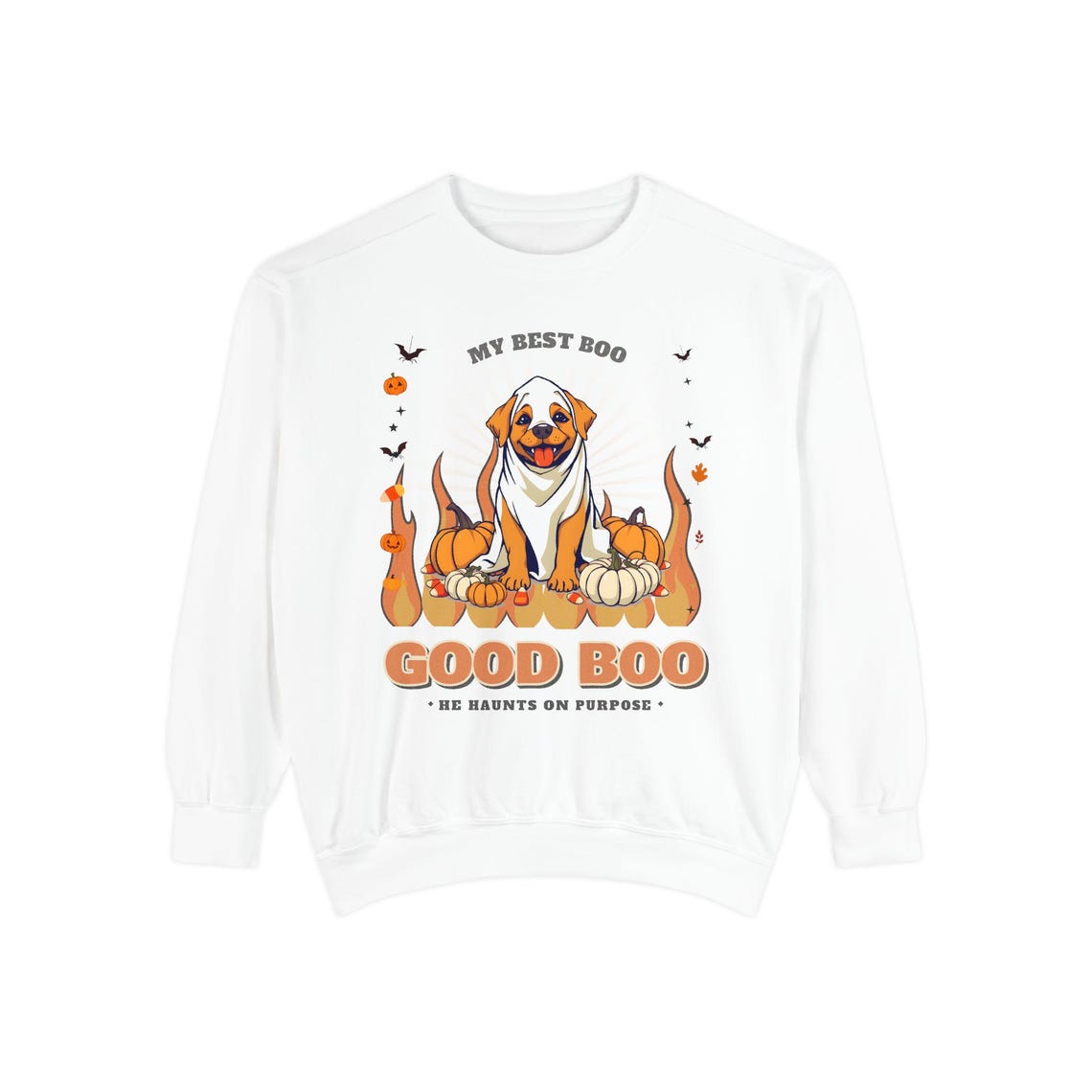 Funny Dog Ghost Costume Sweatshirt by WedgeAtelier