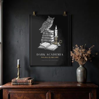 Dark Academia Owl Library Print photo 4