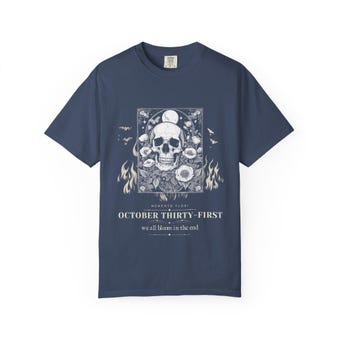 Gothic Skull and Poppies T-Shirt photo 4