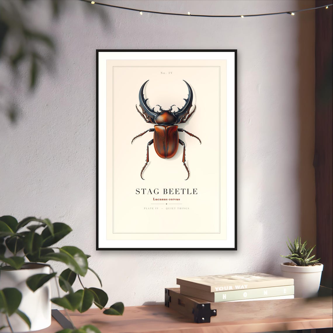 Vintage Stag Beetle Print — art print by WedgeAtelier